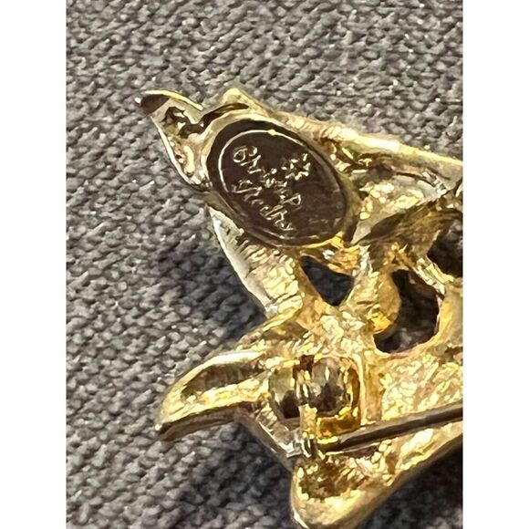 Christopher Radko Angel Ringing Bell Brooch Embellished with Multicolored Glass - Picture 6 of 8